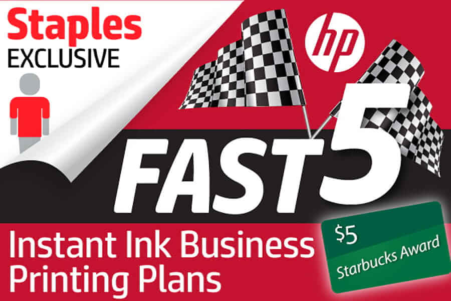 Staples Exclusive - HP Instant Ink Business Printing Plans Fast 5